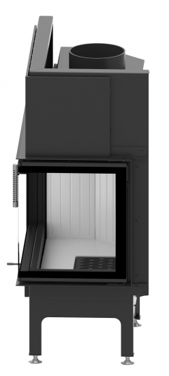 EEK A+ - Eck-Kamineinsatz Albero AL14R.H DECO mit Seitenglas rechts -14kW