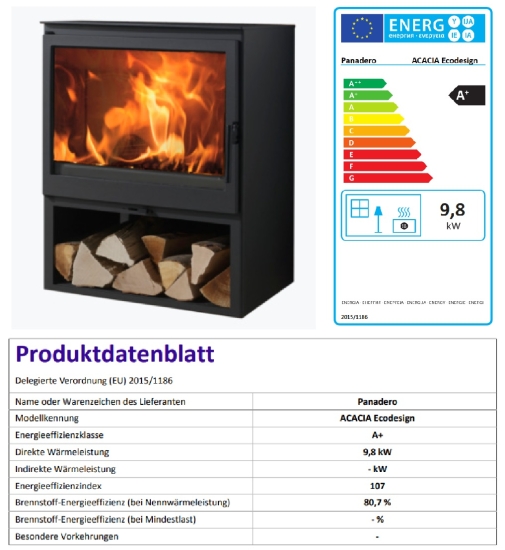 Kaminofen Panadero Acacia EcoDesign - 9,8 kW