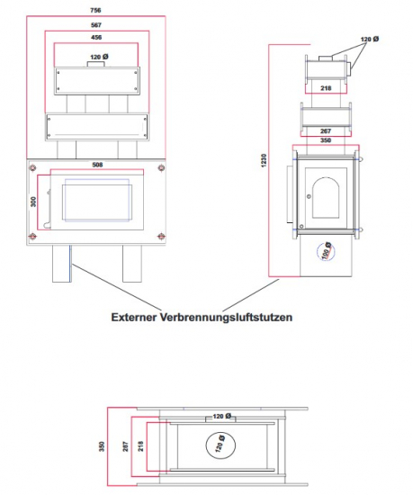 EEK A+ Kaminofen Globe Fire Atria - 6,8kW