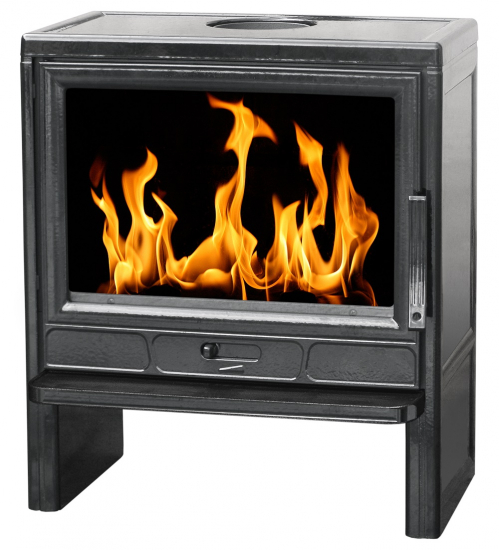 EEK A Gusskaminofen Plamen Barun schwarz emailliert mit 8,6kW