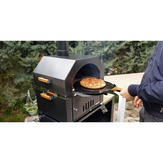 Gartengrillkamin - Grillen & Backen in einem Gerät! Gartenofen Gartenküche mit Backofenaufsatz "Elisabeth"