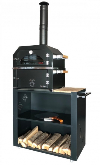Gartengrillkamin - Grillen & Backen in einem Gerät! Gartenofen Gartenküche mit Backofenaufsatz "Elisabeth"