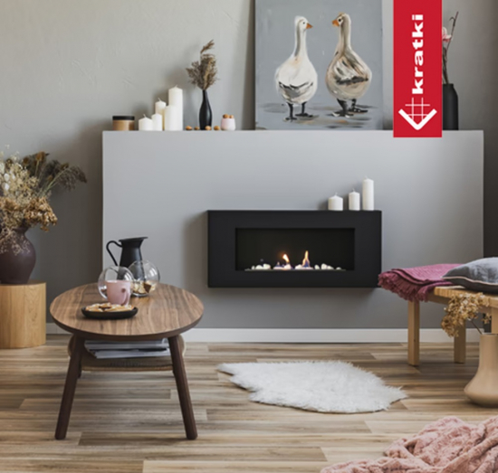 Echtfeuer-Dekokamin Wandkamin Bioethanol DELTA FLAT