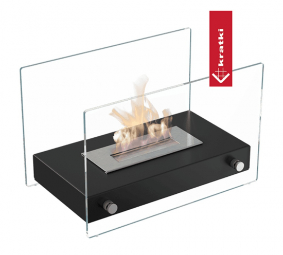 Echtfeuer-Dekokamin Tischkamin Bioethanol HOTEL MINI - schwarz