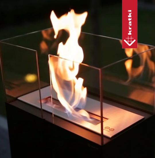 Echtfeuer-Dekokamin Bioethanol Kamin Freistehend ROMEO