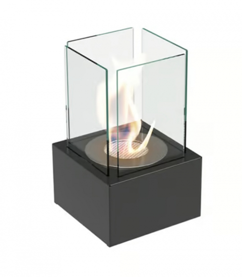Echtfeuer-Dekokamin Standkamin Bioethanol TANGO 1 - schwarz
