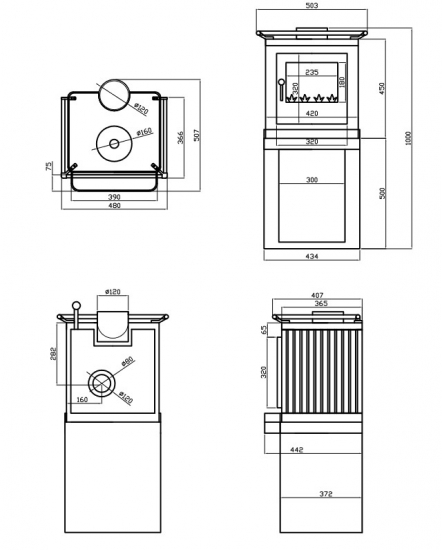 EEK A+ Kaminofen Globe Fire Ceres - 6kW