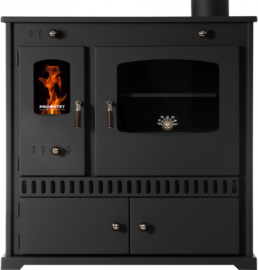 EEK A+ Küchenofen Holzherd Perfect ECO schwarz, rechte Version - 7 kW Dauerbrandherd