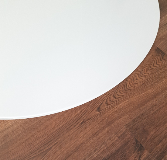 Segmentbogen 100x60cm Glas weiß - Funkenschutzplatte Kaminbodenplatte Glasplatte