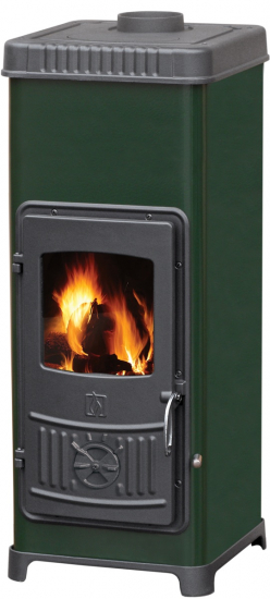 EEK A+ Kaminofen Plamen Dora 10N mit Herdplatte, grün - 7,2kW