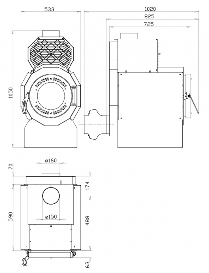 Warmluftofen DORY 20 mit Ventilator 20 kW