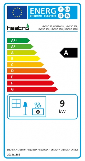 EEK A - Kamineinsatz HEATRO 55 L mit Klapptür - 9kW