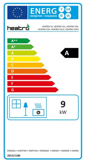 EEK A - Kamineinsatz HEATRO 55 P mit Klapptür - 9kW