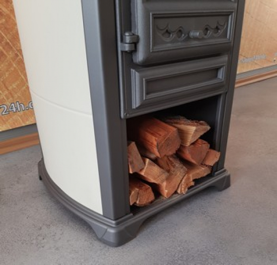 EEK A+ Kaminofen Forte creme mit Herdplatte - 5,4kW