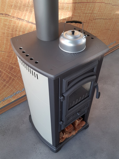 EEK A+ Kaminofen Forte creme mit Herdplatte - 5,4kW