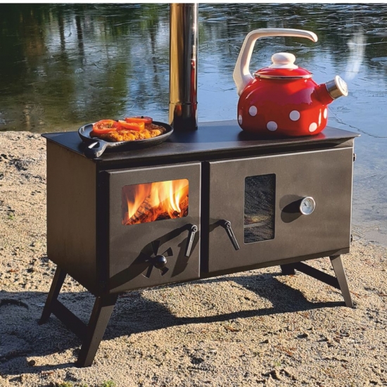 Outdoor-Küchenherd "Traudel" - Holzbackofen, Gartenkamin, Zeltofen, Brotbackofen, Pizza-Ofen