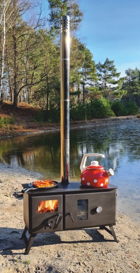 Outdoor-Küchenherd "Traudel" - Holzbackofen, Gartenkamin, Zeltofen, Brotbackofen, Pizza-Ofen