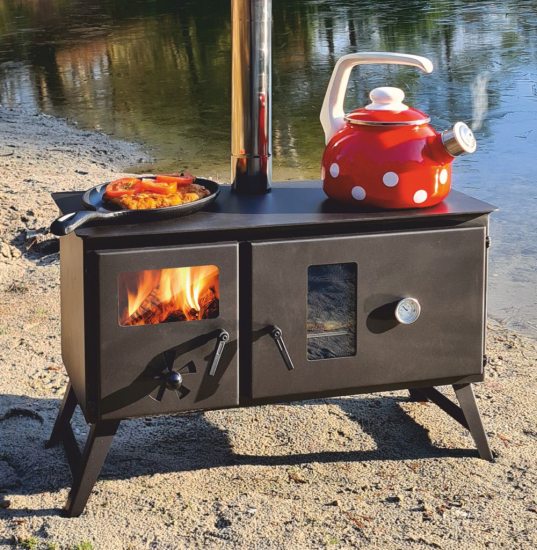 Outdoor-Küchenherd "Traudel" - Holzbackofen, Gartenkamin, Zeltofen, Pizza-Ofen, Brotbackofen