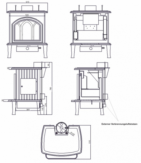EEK A - Kaminofen Globe Fire MERCURY - 7,7 kW