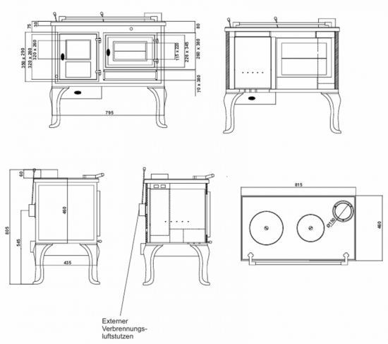 EEK A - Küchenherd Küchenofen Globe Fire TITAN - 8,8 kW EcoDesign