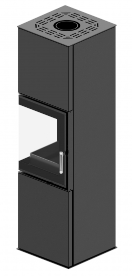 EEK A+ Eck-Kaminofen Hitze GABI, raumluftunabh. -6,5kW