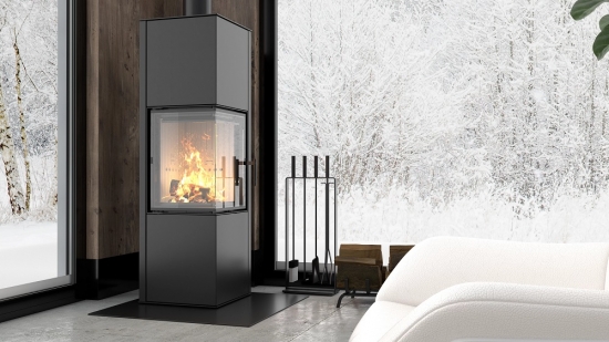 EEK A+ Eck-Kaminofen Hitze SIGA, raumluftunabh. -6,5kW