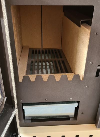 EEK A Premium-Küchenofen Holzherd GT creme !Cerankochfeld!+!Edelstahlbackfach!-Dauerbrandherd - 15kW