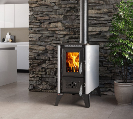 EEK A - Kaminofen mit Herdplatte 806 IGLO weiß - 10,6kW