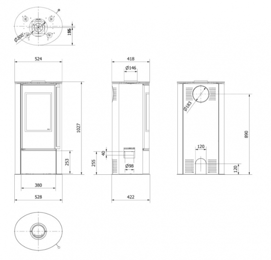 *EEK A Kaminofen Kratki ERIK - 5,5 kW