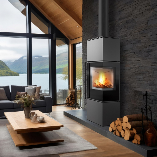 *Eck-Kaminofen Kratki REN/M/P rechts Ø 150 - 7 kW