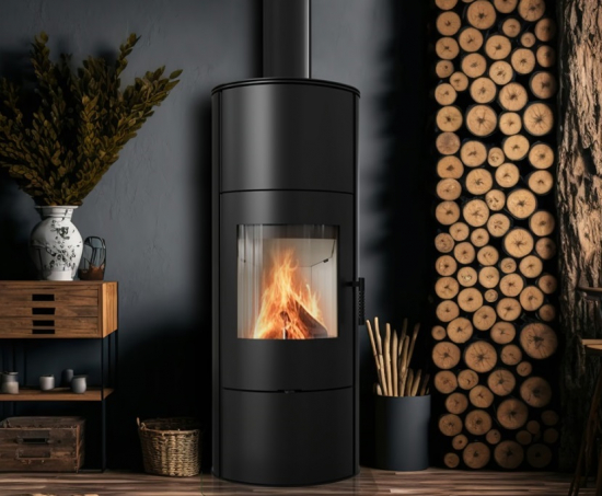*EEK A Runder Kaminofen Kratki ROLLO Hoch Ø 150 - 7 kW