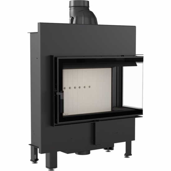 EEK A+ Eck-Kamineinsatz Kratki LUCY/14/SLIM/P/BS mit Seitenglas rechts - 10kW