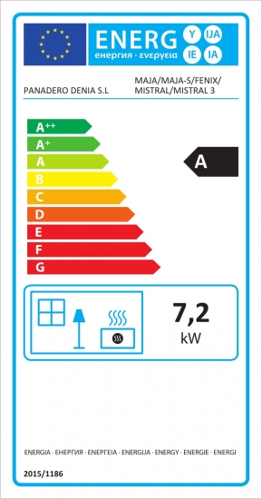 EEK A Design-Kaminofen Panadero FENIX 7,2 kW - raumluftunabh. EcoDesign