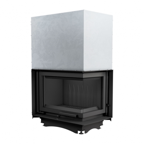 *EEK A - Eck-Guss-Kamineinsatz Kratki MAJA/P/BS/150/G !RR150mm! Hebetür mit Seitenglas rechts - 8kW + BIMSCHV II