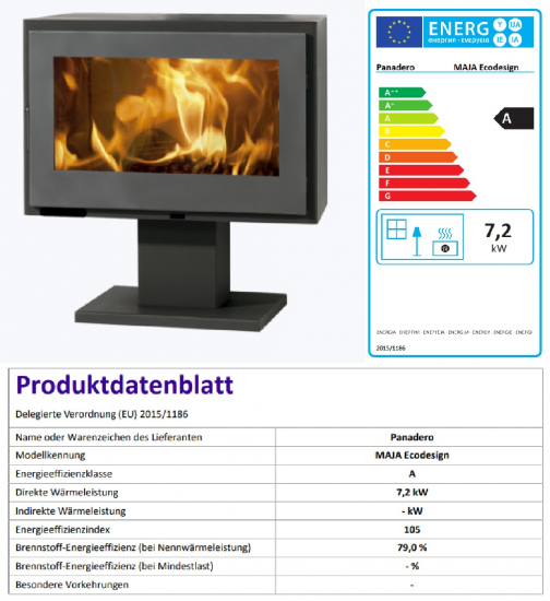 EEK A Designkaminofen Panadero MAJA 7,2 kW