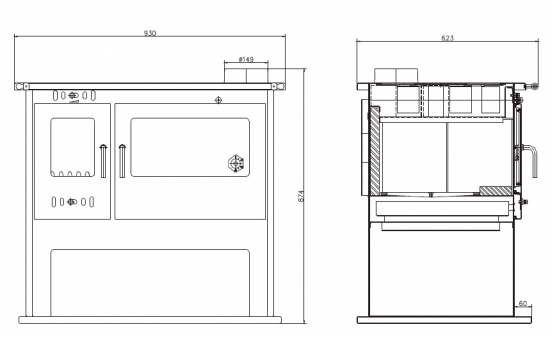 EEK A Küchenofen Holzherd Victoria VIKI LUX schwarz - 10,5kW