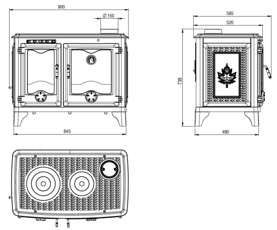 EEK A - Premium-Gusseisenherd Modell HK 15kW - Robustheit&Qualität!