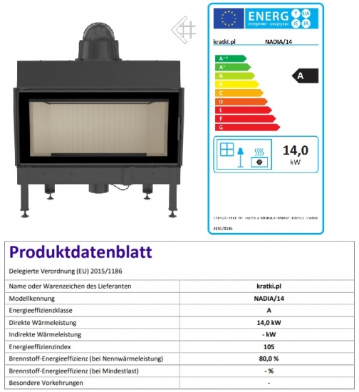 *EEK A - Kamineinsatz Kratki Nadia - 14 kW