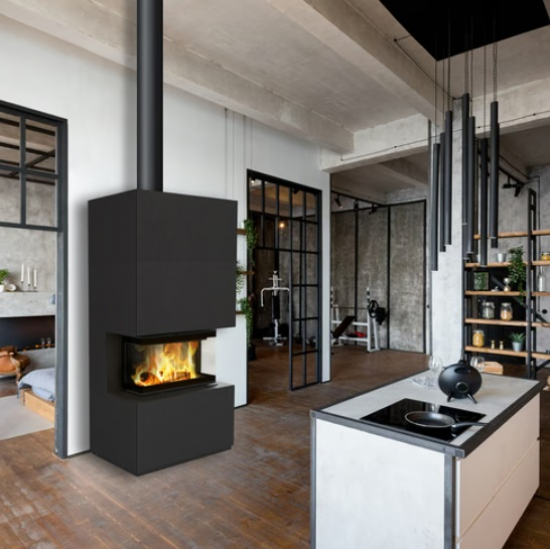 Kaminbausatz EASY STONE BOX Kratki NBC 7 - INDIAN BLACK 7KW