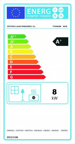 EEK A+ Kaminofen Juan Panadero NICE ECODESIGN mit Backfach - 8 kW Rauchrohr hinten