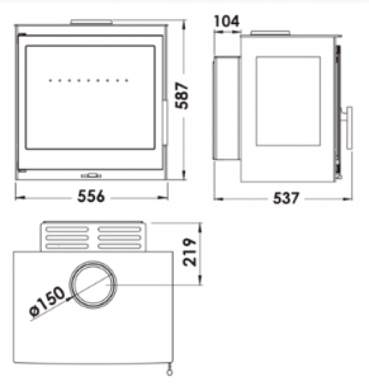 EEK A - Wandkaminofen Panadero Onix Wall - 7,1 kW