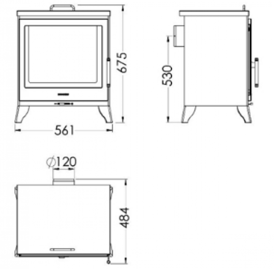 EEK A Kaminofen mit Herdplatte Panadero Orleans EcoDesign - 8,0 kW