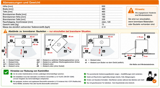 EEK A+ Kaminofen Modena 4.0 grau mit 7,4 kW