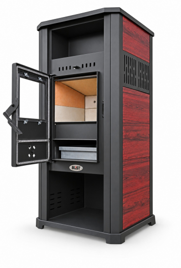 EEK A+ Kaminofen Ambasador 5.0 bordeaux mit Keramikverkleidung - 7,9 kW