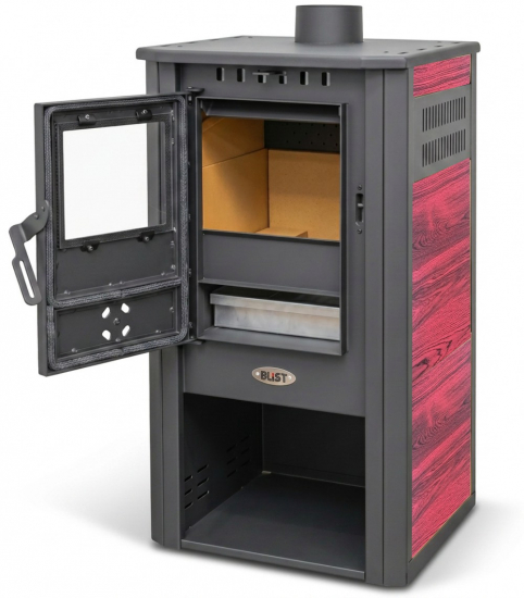 EEK A Kaminofen Atene S 4.0 Keramik Rot mit 7,5 kW