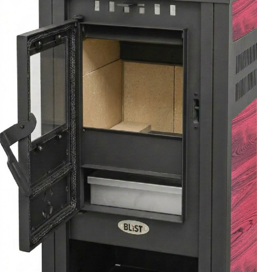 EEK A Kaminofen Vienna S 4.0 Keramik Rot mit 7,5 kW