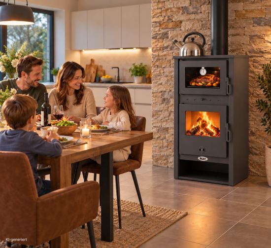 EEK A+ Kaminofen mit Backfach Napoli 5.0 mit 8,3 kW
