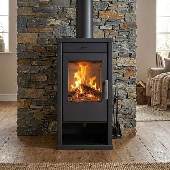 EEK A+ Kaminofen Victoria Vanessa Lux schwarz - 7,52 kW