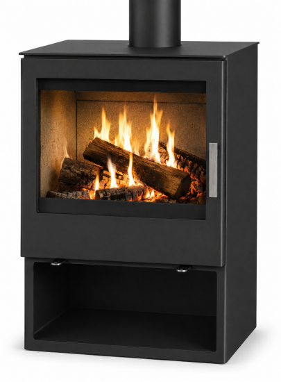EEK A Kaminofen Victoria Modena schwarz 8,6kW mit XXL-Sichtscheibe