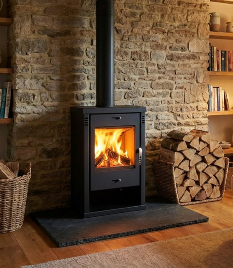 EEK A+ Kaminofen Victoria Torino, schwarz– 7,52kW